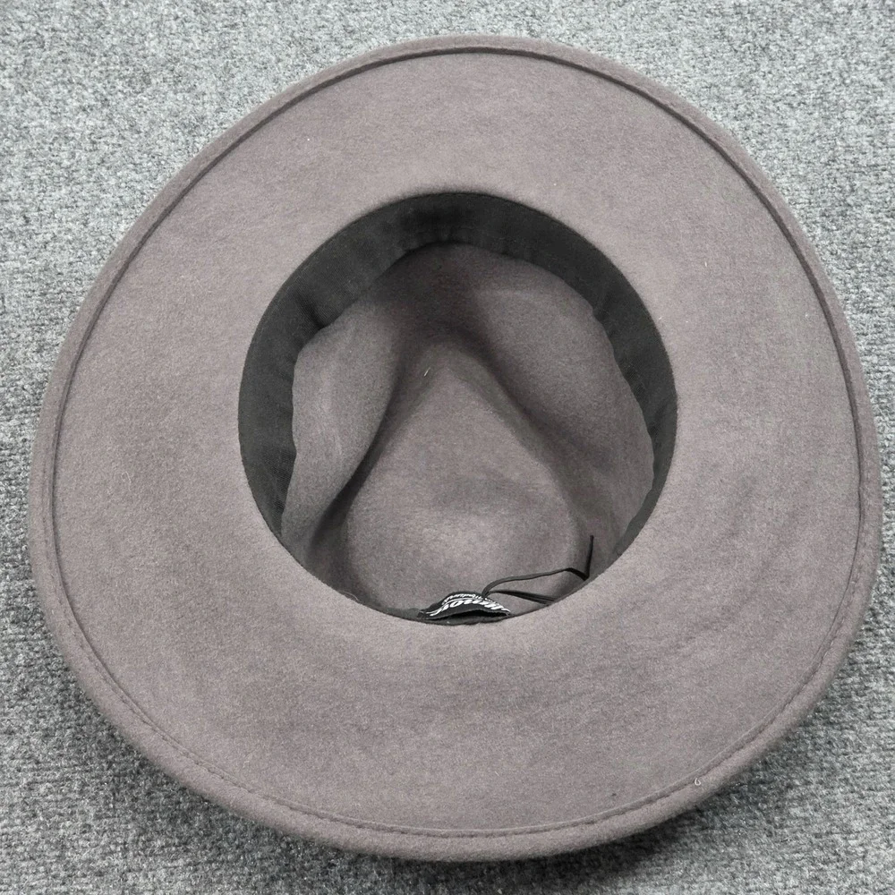 Biltmore Madewell Wool Felt Fedora Hat Womens M L Taupe Wide Brim Boho Festival